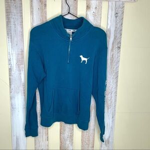 Pink Victorias Secret Teal 1/4 Zip Pullover